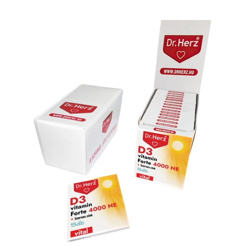 Dr. Herz D3-vitamin 4000 NE+Szerves Cink kapszula 15 db - Bliszteres