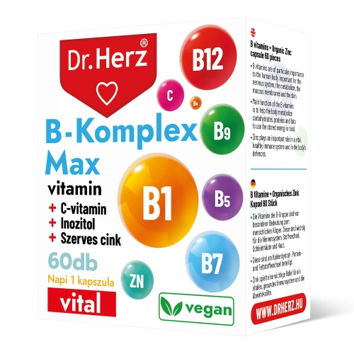 Dr. Herz B-Complex Max+Vitamin C+Inositol+Organic Zinc capsules 60 pcs