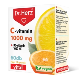   Dr. Herz C-vitamin 1000 mg + D3-vitamin 1000 NE kapszula 60 db
