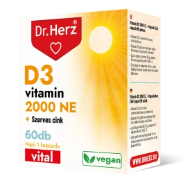 Dr. Herz D3-vitamin 2000 NE+Szerves Cink kapszula 60 db