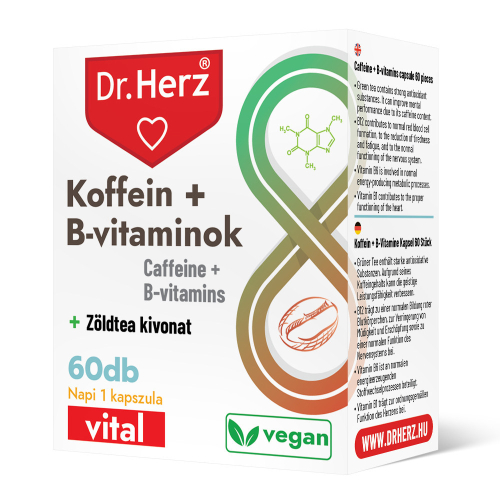 Dr. Herz Koffein + B-vitaminok 60 db kapszula (Szav.idő: 2026.03.31)