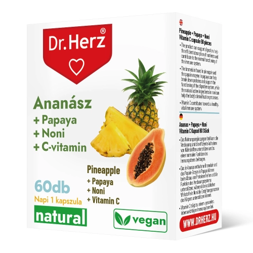 Dr. Herz Pineapple + Papaya + Noni + Vitamin C 60 capsules