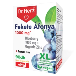   Dr. Herz Fekete Áfonya1000 mg + Szerves Cink kapszula 90 db XL