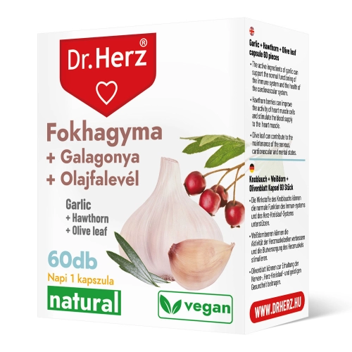Dr. Herz Fokhagyma + Galagonya +Olajfa 60 db kapszula