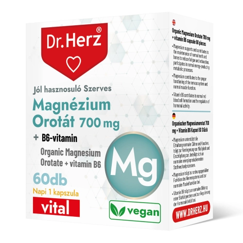 Dr. Herz Magnézium Orotát 700 mg + B6-vitamin 60 db kapszula